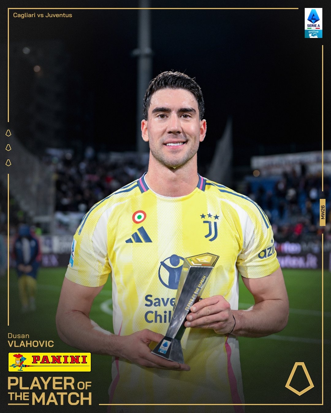  打進(jìn)致勝進(jìn)球！弗拉霍維奇當(dāng)選尤文1-0卡利亞里全場(chǎng)最佳球員