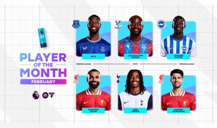  英超2月最佳候選：貝托、馬特塔、明特、薩拉赫、斯賓塞、索博