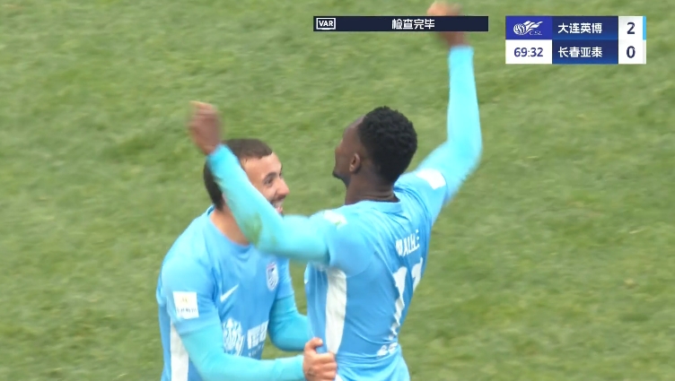  馬萊萊大連處子球！呂焯毅助攻馬萊萊破門，大連英博2-0亞泰